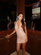 Open Crystal Mini Dress